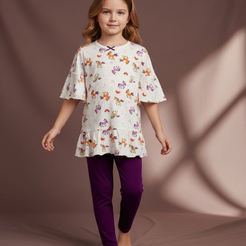 Magical Unicorn Ruffle Nightwear Set
